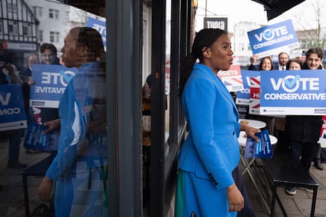 Kemi Badenoch visits local businesses and meets shop owners during a visit to Hayes, south-east London.