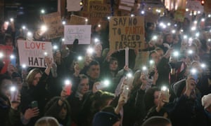 Demonstrators during a protest in Glasgow