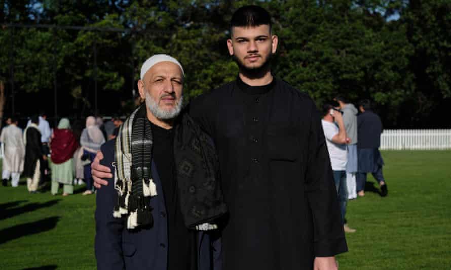 Rabi Tukhi and his father after Eid ul Fitr prayers in Parramatta Park