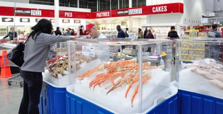 A seafood counter at a Costco store in Hounslow in 2014