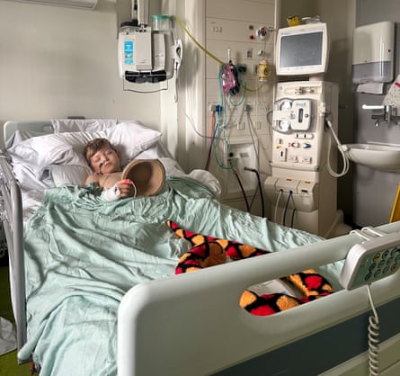 Rex Earley in hospital.