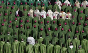Bishops and cardinals attend a Mass celebrated by Pope Francis for the opening of a synod, a meeting of bishops, in St. Peter’s Square, at the Vatican