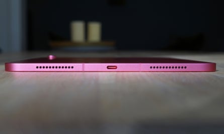 The USB-C port is on the bottom edge of the iPad.