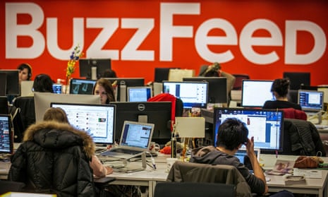 BuzzFeed employees work at the company's headquarters in New York in 2014.