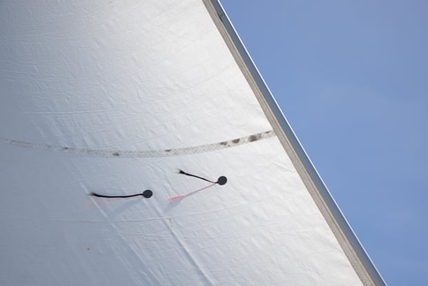 Tell tails are used as a guide to setting a sail.