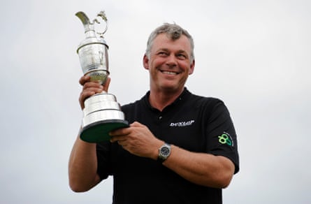 Darren Clarke holds the Claret Jug after winning the 2011 Open at Royal St George’s in Sandwich, Kent