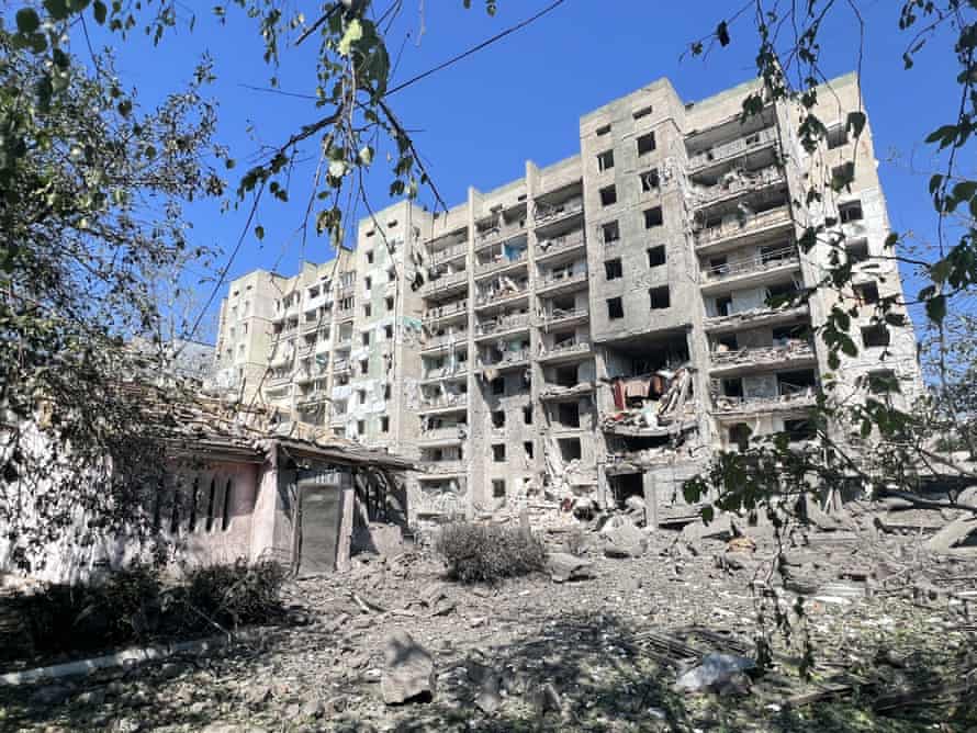 Russia-Ukraine war: two children among 18 dead after missile strike on Odesa; Zelenskiy hails ‘significant’ Snake Island victory – live 1 A destroyed building is seen after the Russian missile attack in Odesa.