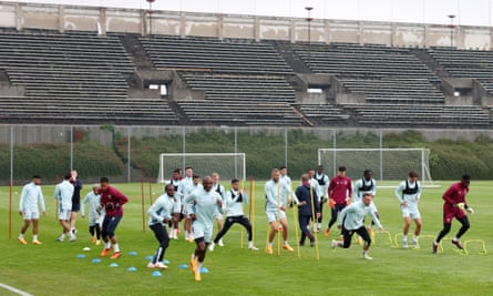 West Ham’s players train ahead of the biggest club game many of them will have played in.