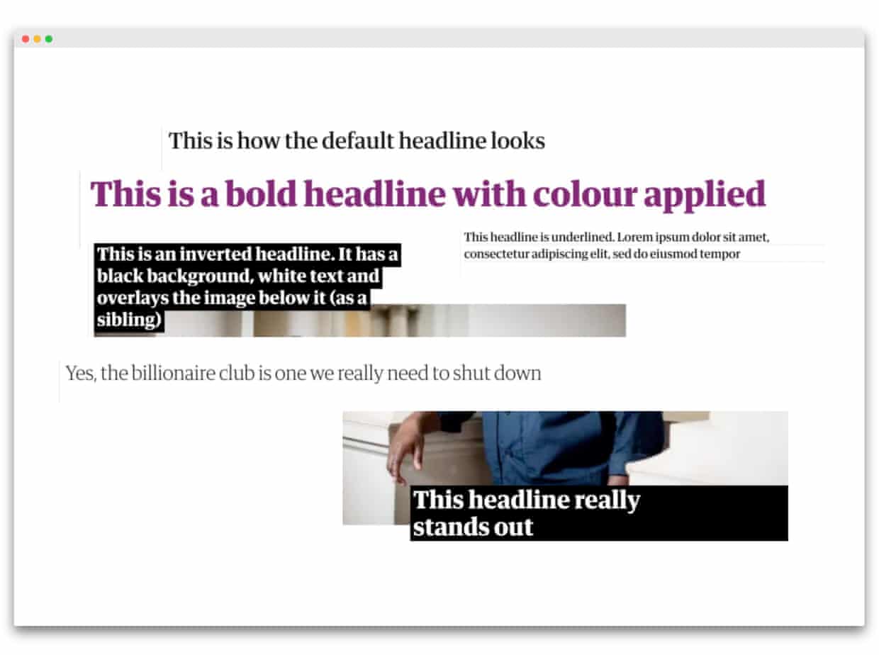 All the possible headline formats