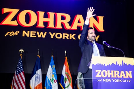 Zohran Mamdani at his victory party last year. Will Democrats consolidate the way Republicans did around Trump?
