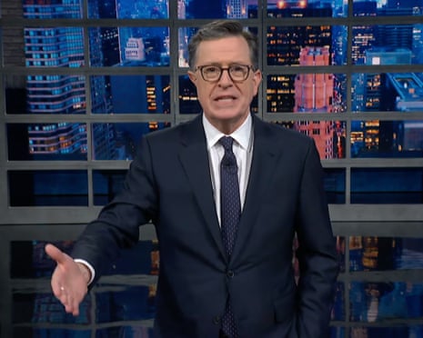 Stephen Colbert on Trump tanking the US economy: 'Experts call it the poop chute' | Late-night TV roundup | The Guardian