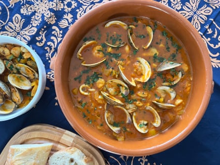 A Terracotta Cazuela styled with soup