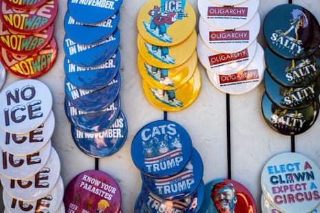 Campaign buttons are displayed for sale on a board ahead of a midterm election campaign rally in Detroit, Michigan, USA, 24 October 2026. Democratic Senate candidate Abdul El-Sayed is running against Republican former congressman Mike Rogers for Michigan’s open US Senate seat in the 03 November midterm elections.