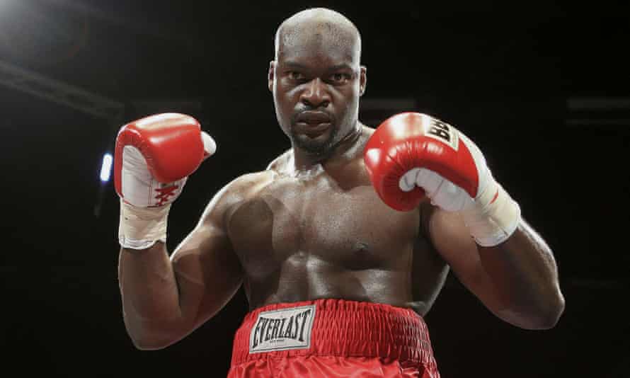 Larry Olubamiwo after defeating Dave Ferguson at the Brentwood Centre, Essex in 2010.