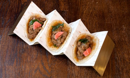 From the Mexican part of India? Lamb taco roti.