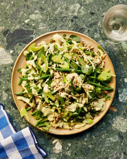 Harriet Mansell’s watercress salad with french beans, celery and a cucumber and herb dressing.