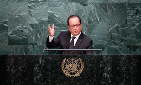 French President Francois Hollande at United Nations Sustainable Development Summit, New York, America - 27 Sep 2015