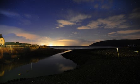The night sky over Porlock Weir, Somerset