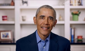 Screengrab of former President Barack Obama speaking to graduating students.