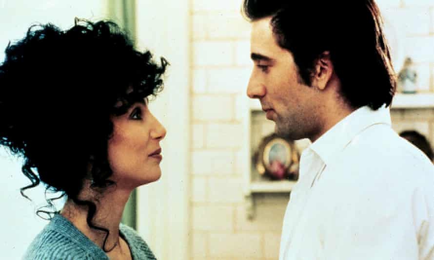 Cher with Nicholas Cage in the 1987 film Moonstruck