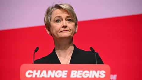 Yvette Cooper accuses Tories and Reform of harming respect for law in UK – video