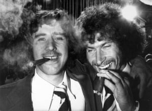 Celebrating the 1974 triumph with Paul Breitner and couple of cigars.