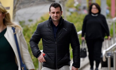 Anthony Koletti arrives for the inquest into Melissa Caddick’s death at the Lidcombe coroners court in Sydney on Monday.