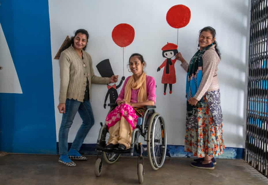 From left, friends Sami Kalita, Cecilia Das and Rono Medhi