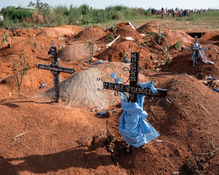 Makeshift graves at Nyamurongo cemetery in the Ndibakodu neighbourhood, Bunia