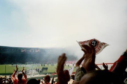 The teams emerge for the 1997 final at Wembley