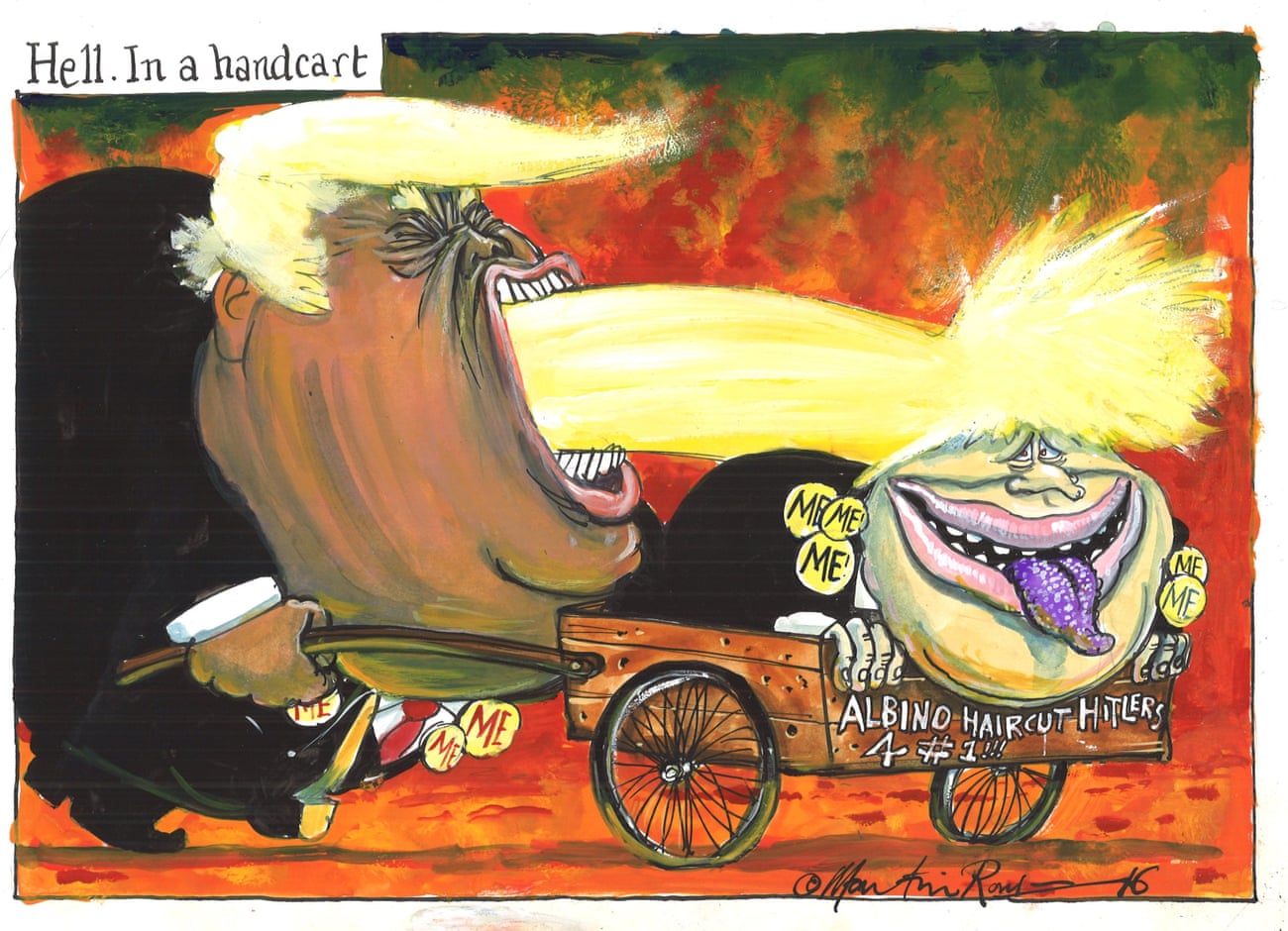Hell. In a handcart by Martin Rowson (Guardian)