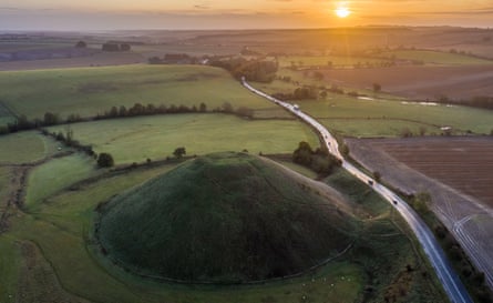 The neolithic mound of Silbury Hill in Wiltshire