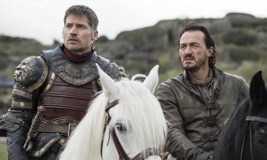 An image from the leaked episode of Game Of Thrones with Nikolaj Coster-Waldau and Jerome Flynn.