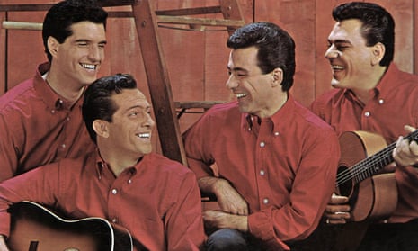 Tommy DeVito, second left, with fellow Four Seasons Bob Gaudio, Frankie Valli and Nick Massi.