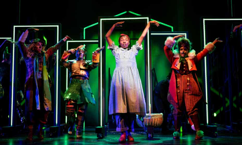 Chisara Agor, centre, is a feisty Dorothy … The Wizard of Oz at Birmingham Rep.