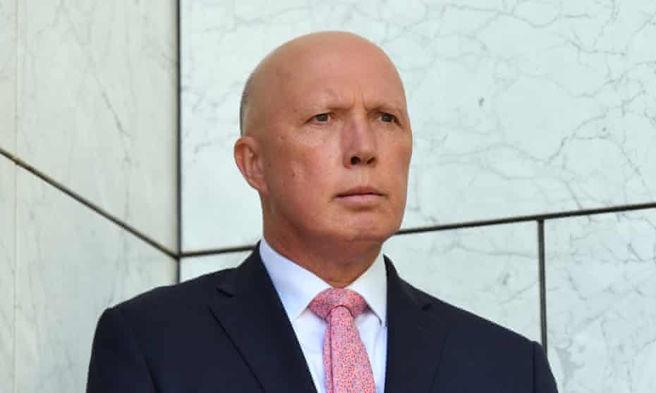 Minister for Defence Peter Dutton at a press conference at Parliament House