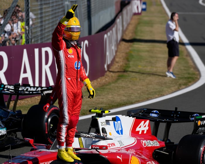Lewis Hamilton delights home crowd with pole position for British Grand Prix sprint race
