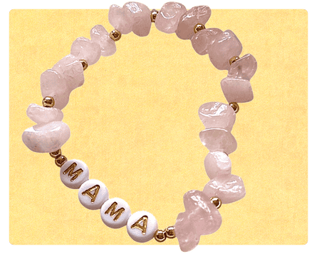 Personalised rose quartz bracelet