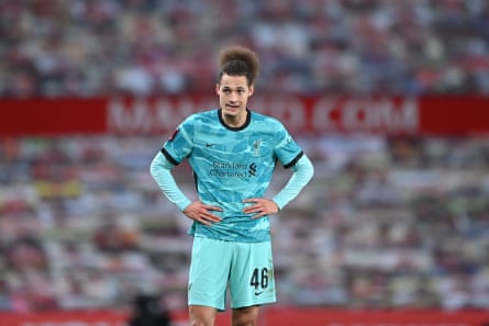 Rhys Williams playing for Liverpool against Manchester United successful 2021.