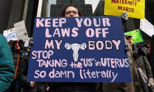 Demonstrators protest at an abortion rights rally in Chicago.