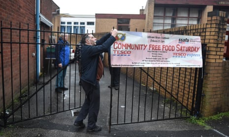 Community food bank, Newcastle-under-Lyme, January 2021. 
