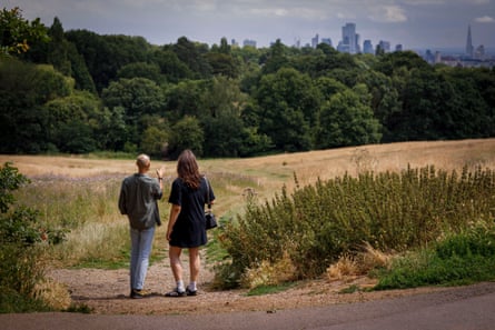 Anil his sister Anjili, 34, photographed on Hamstead Heath near Kenwood House, where they used to take their dad in his wheelchair.