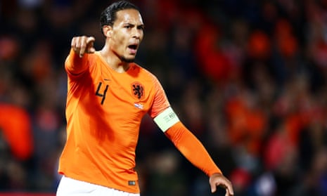 Virgil van Dijk playing for the Netherlands