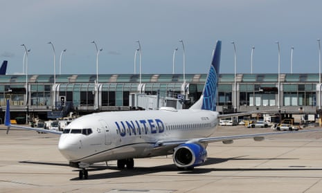A United Airlines Boeing 737-800 at O'Hare International airport in Chicago.