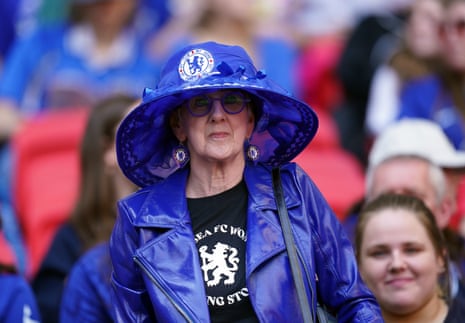 A Chelsea fan in the stand