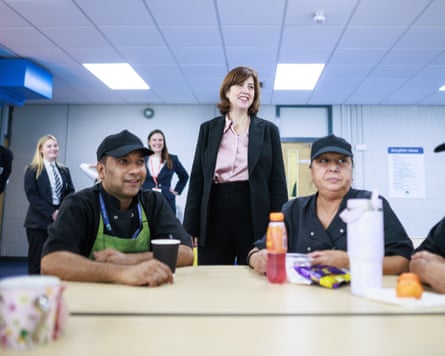 Lucy Powell at Broughton high school, Preston.