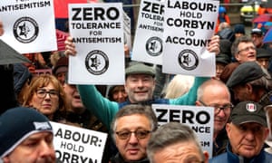 Protesters outside Labour’s London headquarters in April.