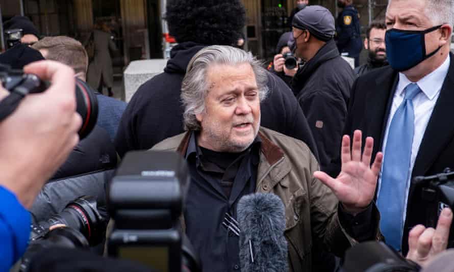 Trump's ally Steve Bannon surrenders to authorities.