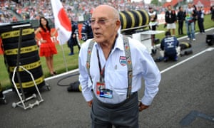 Sir Stirling Moss at Silverstone ahead of the British Grand Prix in 2009