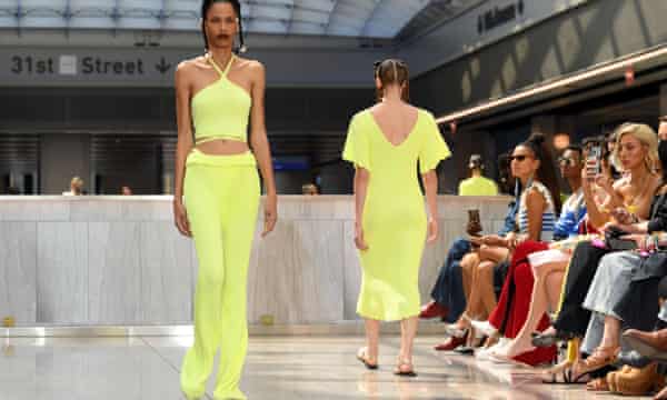 ‘Life is short, wear yellow.’ Neon yellow at New York fashion week in September.